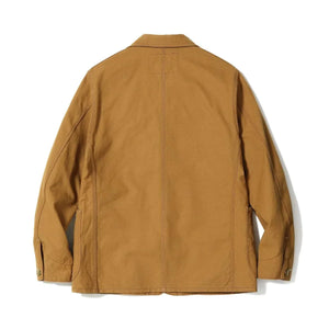 Sugar Cane 13oz duck canvas brown chore coat with five-button front and 3-in-1 chest pocket
