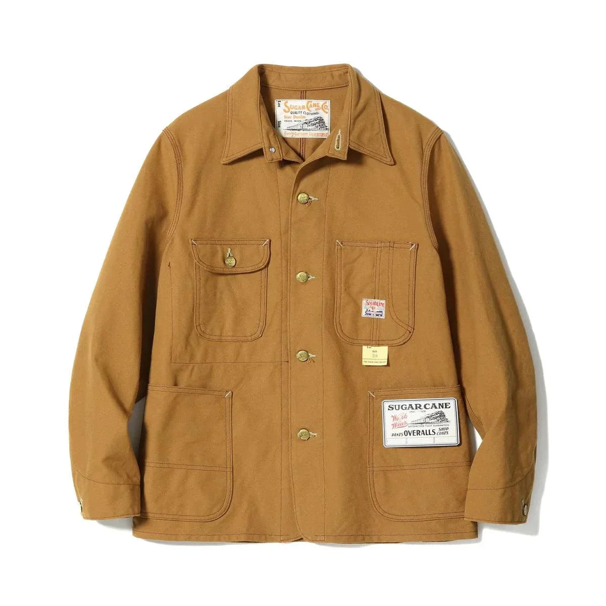 Sugar Cane 13oz duck canvas chore coat jacket with five buttons and 3-in-1 chest pocket