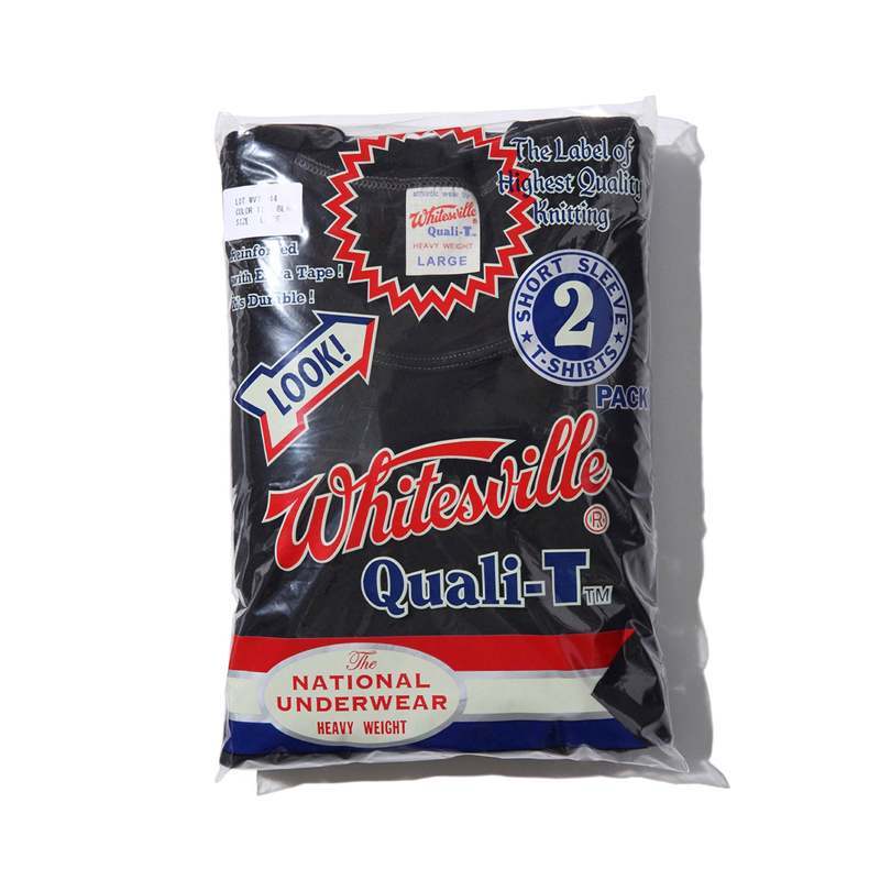 Whitesville 2 Pack Tee- Black packaging showcasing classic design and quality fabric details.