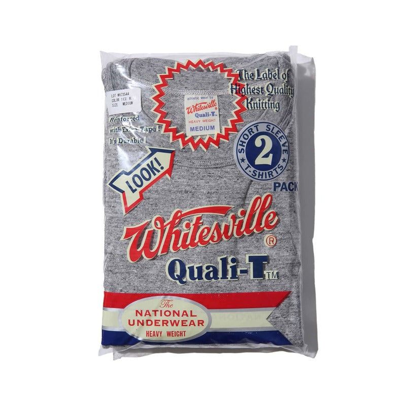 Two grey Whitesville 2 Pack Tee made from premium cotton with reinforced stitching and Japanese craftsmanship