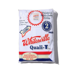 Whitesville 2 Pack Tee packaging off white cotton shirts, made in Japan, quality knitting design.