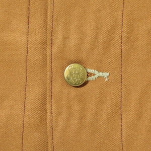 Sugar Cane 13oz duck canvas brown duck work coat with five-button front and unique 3-in-1 chest pocket vintage style