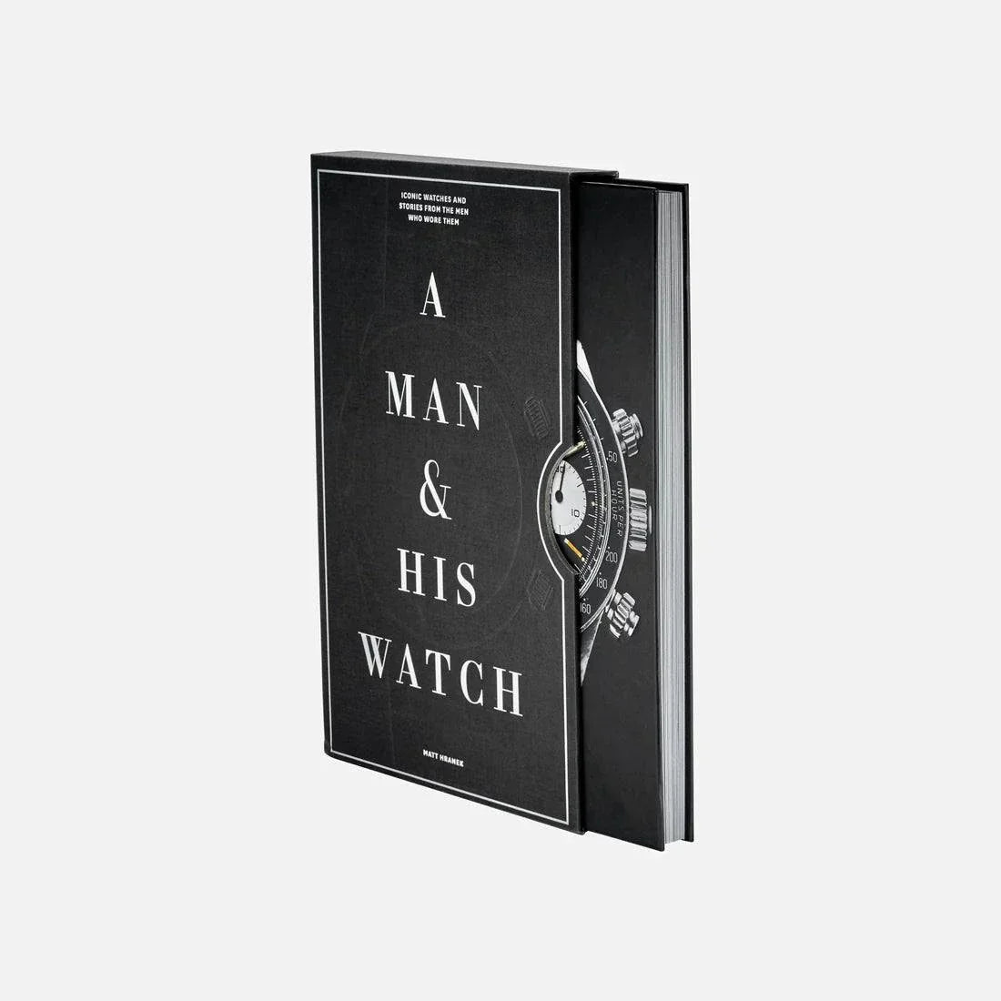 A Man And His Watch book cover showcasing a timepiece peeking from the side.