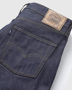 LEVI'S MADE IN JAPAN 1980's 501 dark rinse selvedge denim jeans with classic straight fit and mid-rise cut