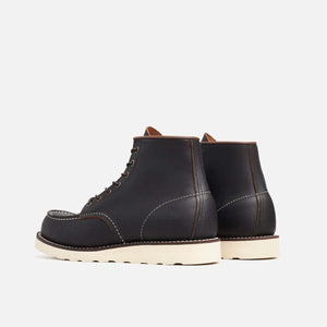 RED WING 8849 black prairie leather 6-inch classic moc toe boot with Traction Tred outsole