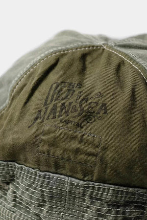 Khaki CHINO THE OLD MAN AND THE SEA Hat with hand-distressed cotton and cinch back design