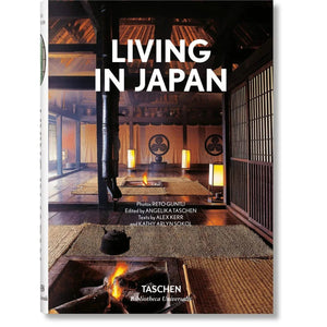 Book cover of "Living in Japan. 40th Ed." featuring traditional Japanese architecture.