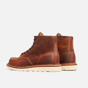 Red Wing Classic Moc men's 6-inch boot in copper rough and tough leather with moc toe and Traction Tred outsole