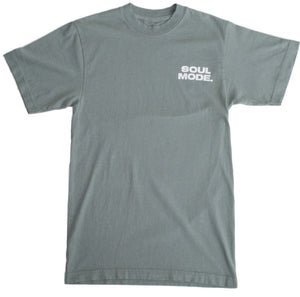 SOUL MODE JADE GREEN T-SHIRT, 100% USA Cotton, unisex relaxed fit, ribbed collar, screen print design.
