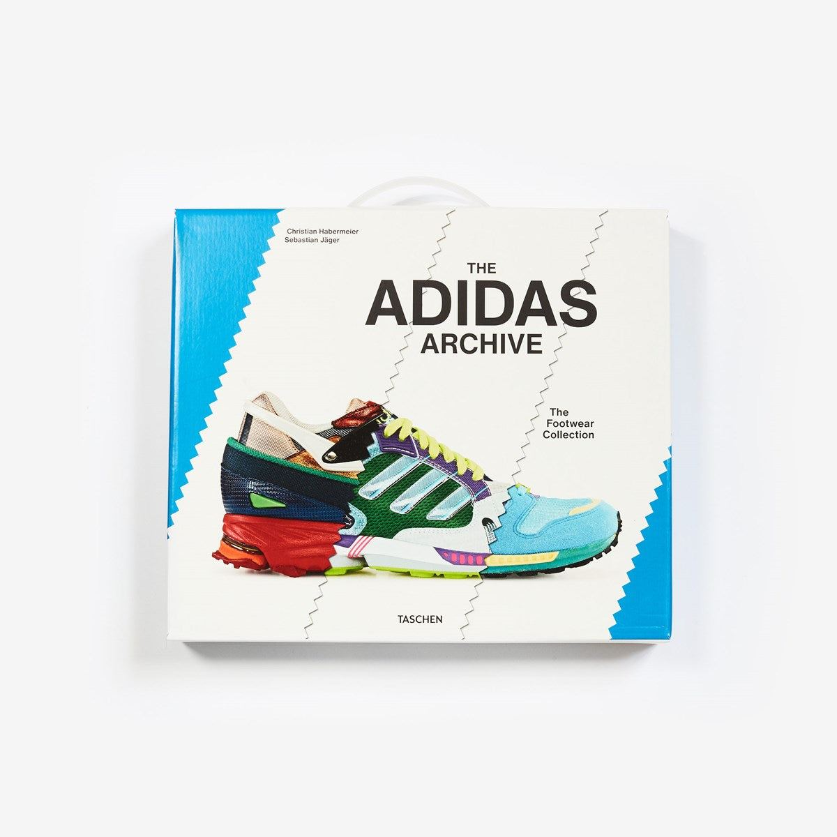 ADIDAS ARCHIVE: THE FOOTWEAR COLLECTION book cover featuring diverse sneaker designs.